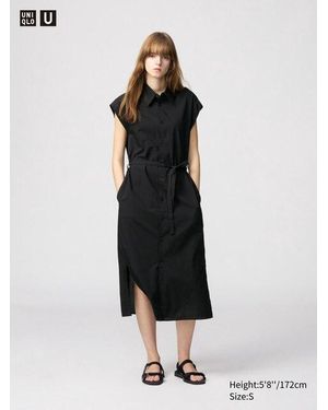 Uniqlo Baumwolle Hemdkleid (Ärmellos) - Schwarz
