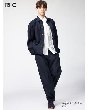 Uniqlo 100% Premium Linen Wide Trousers - Blue
