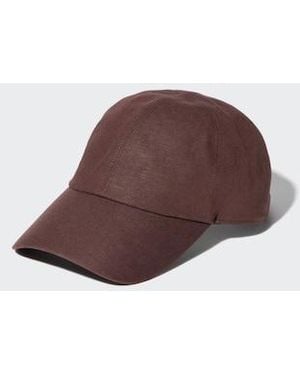 Uniqlo Adjustable Linen Blend Cap - Brown