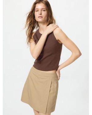 Uniqlo Ribbed Cropped Bra Top - Natural