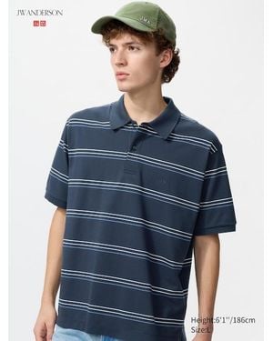 Uniqlo Polo Dry Piqué A Righe - Blu