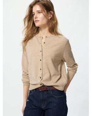 Uniqlo Cárdigan 100% Merino Cuello Redondo - Neutro