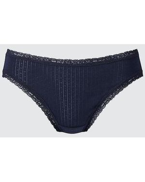 Uniqlo Bikini Briefs (Pointelle) - Blau