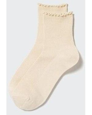 Uniqlo Heattech Socks (Crew Frill) - White