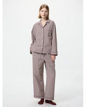 Uniqlo Cotton Pyjamas (Gingham, Long Sleeve) - Multicolour