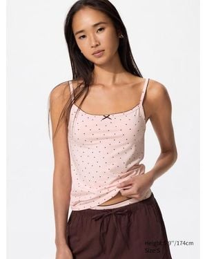 Uniqlo Soft Modal Camisole (Heart) - Red