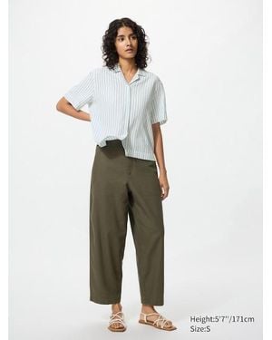 Uniqlo Linen Cotton Tapered Trousers - Green