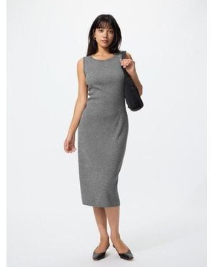 Uniqlo Vestido Punto Canalé Sin Mangas (Lavable A Máquina) - Gris