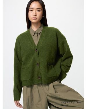 Uniqlo Soufflé Yarn Short Cardigan - Green