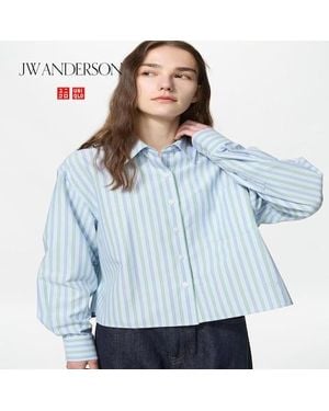 Uniqlo Oxford Boxy Shirt (Striped) - Blue