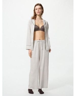 Uniqlo Pigiama Raso Con Stampa - Bianco