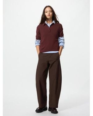 Uniqlo Jersey Barrel Leg Trousers - Red