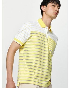 Uniqlo Polo Dry Piqué A Righe Multicolore - Giallo