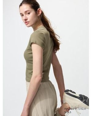 Uniqlo T-Shirt Girocollo Taglio Corto - Neutro