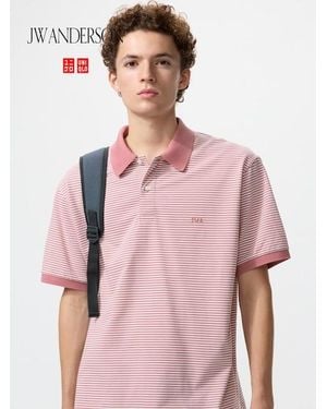 Uniqlo Dry Piqué Polo Shirt (Narrow Striped) - Pink
