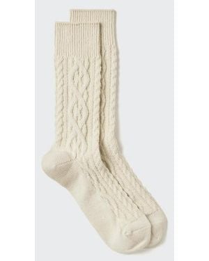 Uniqlo Heattech Socks (Cable) - White