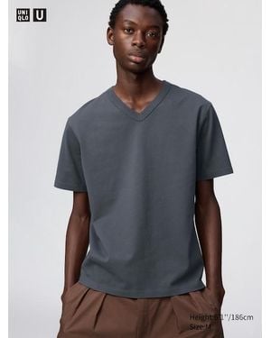 Uniqlo T-Shirt Scollo A V - Grigio