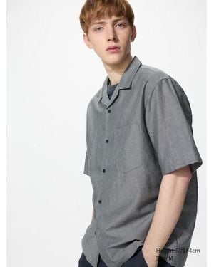 Uniqlo Cotton Linen Blend Shirt - Grey