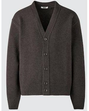 Uniqlo 100% Lambswool V Neck Cardigan - Black
