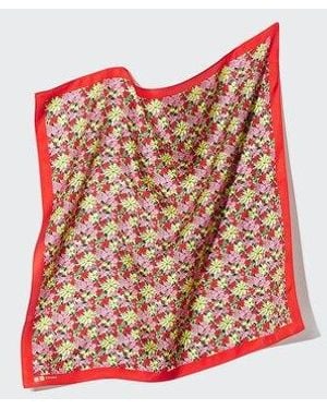 Uniqlo 100% Silk Scarf (Floral) - White