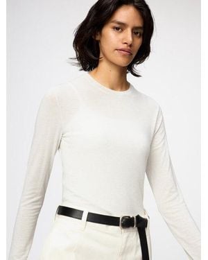 Uniqlo Heattech Extra Warm Cashmere Blend Crew Neck T-Shirt (Long Sleeve) - Grey