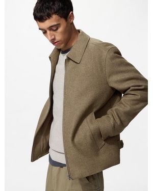 Uniqlo Single Collar Short Blouson - Natural