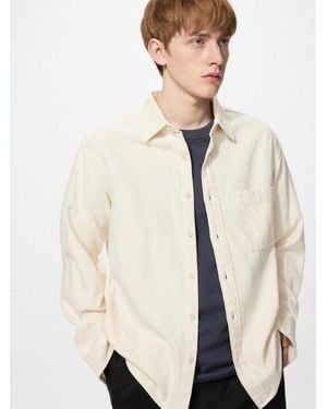 Uniqlo Flannel Shirt (Regular Collar) - Natural