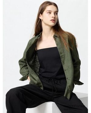 Uniqlo 100% Premium Linen Shirt - Black
