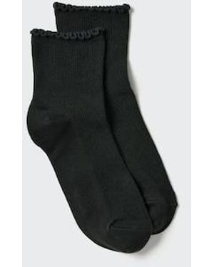 Uniqlo Heattech Socks (Crew Frill) - Black