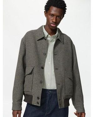 Uniqlo Blouson (Kurz, Gemustert) - Grau