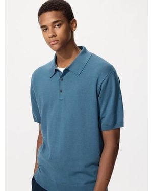 Uniqlo Washable Knit Polo Jumper (Short Sleeve) - Blue