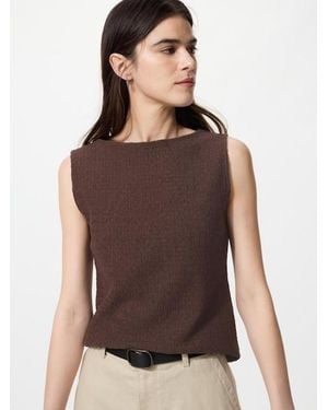 Uniqlo Shirring Boat Neck T-Shirt (Sleeveless) - Purple