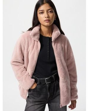 Uniqlo Fluffy Yarn Fleece Full-Zip Jacket - Natural
