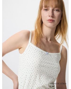Uniqlo Soft Modal Camisole (Flowers) - White