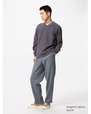 Uniqlo Pantalón Confort Punto Polar Tobillero - Azul