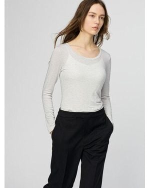 Uniqlo Heattech Extra Warm Cashmere Blend Scoop Neck T-Shirt - White