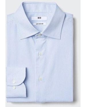 Uniqlo Super Non-Iron Regular Fit Shirt (Spread Collar, Stripe) - Blue