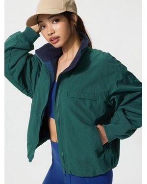 Uniqlo Chaqueta Polar Forrada Cuello Alto - Verde