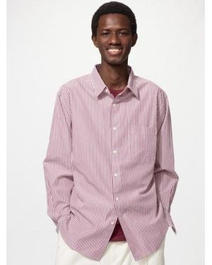 Uniqlo Broadcloth Regular Fit Shirt (Regular Collar, Striped) - Pink