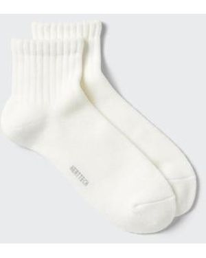 Uniqlo Heattech Socks (Half Length, Pile) - White