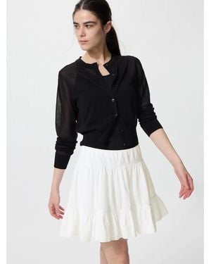 Uniqlo Volume Mini Skirt (Seersucker) - White