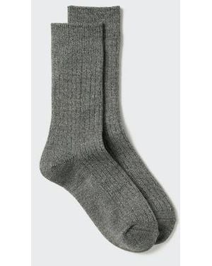 Uniqlo Heattech Thermo Socken (Gerippt) - Grau
