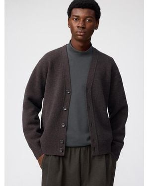 Uniqlo 100% Lambswool V Neck Cardigan - Black