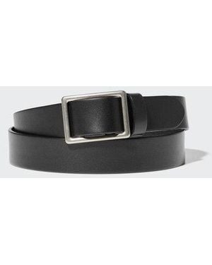 Uniqlo Italian Leather Slide Buckle Belt - Black