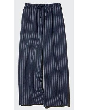Uniqlo Linen Blend Easy Trousers (Striped) - Blue