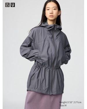 Uniqlo Uv Protection Sheer Oversized Parka - Grey