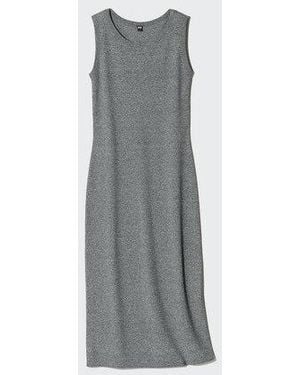 Uniqlo Vestido Punto Canalé Sin Mangas (Lavable A Máquina) - Gris