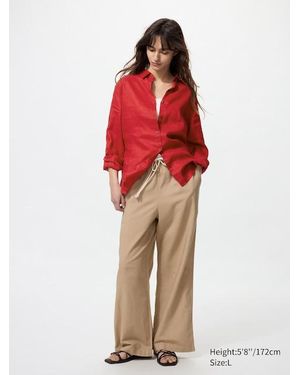 Uniqlo 100 Premium Leinen Hemd - Rot