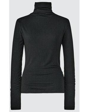 Uniqlo Heattech Extra Warm Cashmere Blend Turtleneck T-Shirt (Long Sleeve) - Black