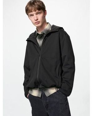 Uniqlo Windproof Fleece Full-Zip Hoodie - Grey